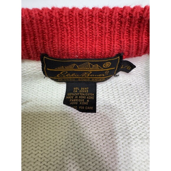 Vintage Eddie Bauer Sweater Mens Large Golf Argyle Cardigan Button Front 90s - Picture 4 of 16